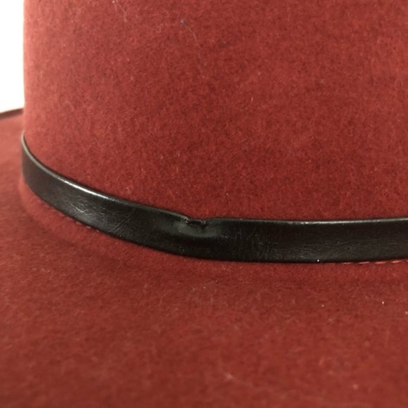 Forever 21 Burgundy Red Wool Wide Brim Hat - Picture 4 of 6